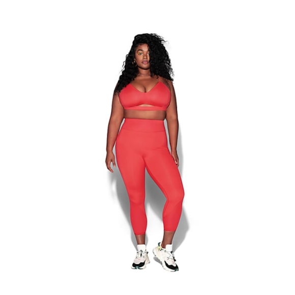 IVY PARK Pants - Adidas x Ivy Park Rib Panel Tights Real Coral